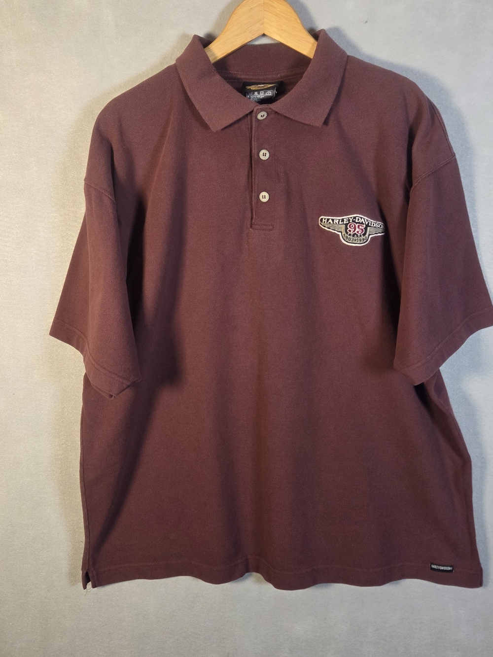 Vintage Harley-Davidson polo shirt with embroidered 95th-anniversary (S684)